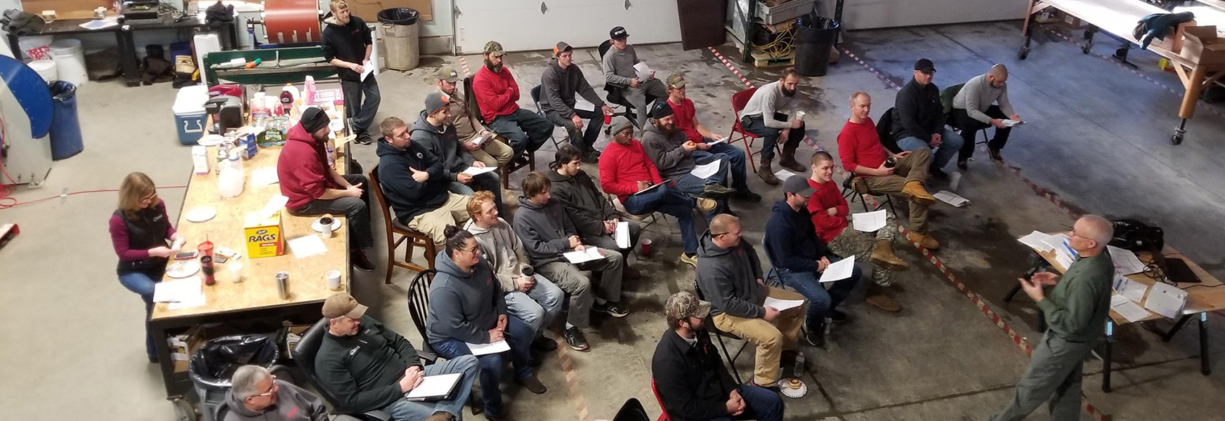 Randy Klatt holds safety training at Horch Roofing