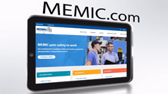 Screenshot of MEMIC website on smartphone
