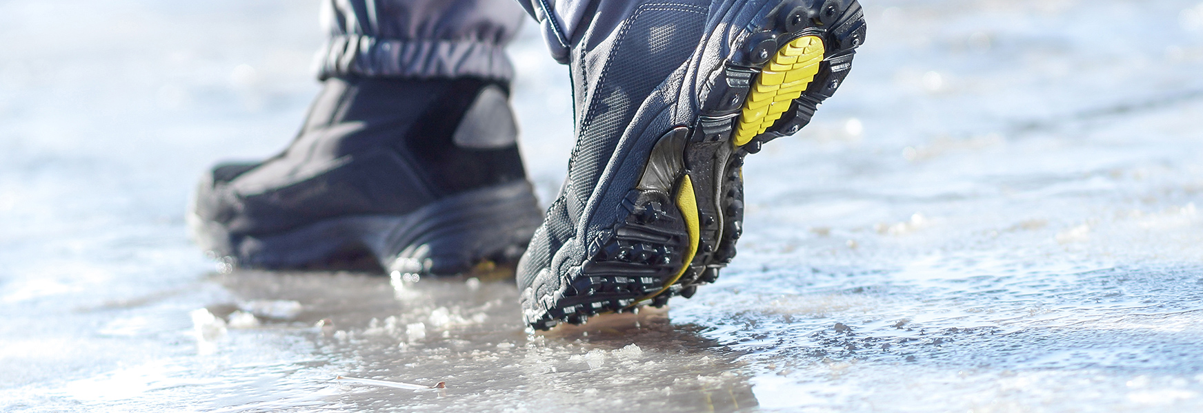 walking in boots on ice