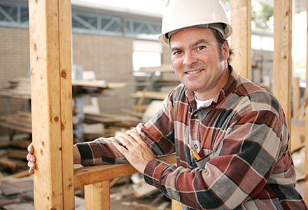 construction worker wearing hardhat