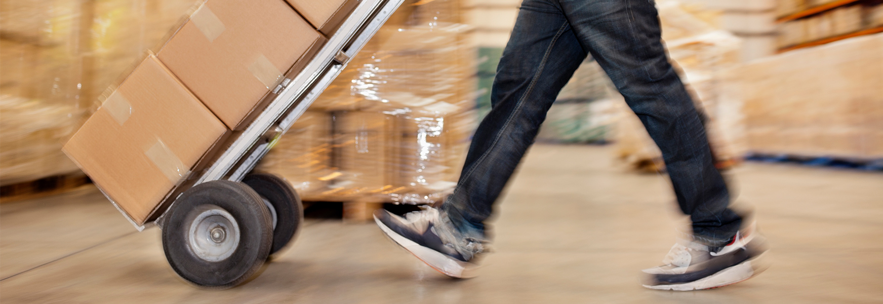 Man with hand truck