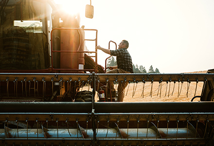 farmer on machine