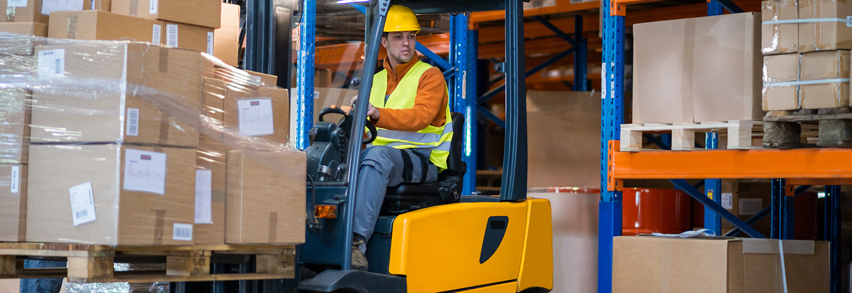 Worker Operating a Forklift