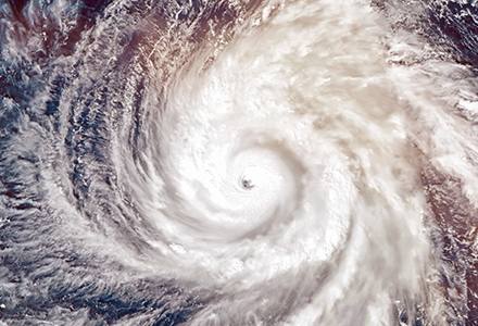 Satellite photo of large hurricane system