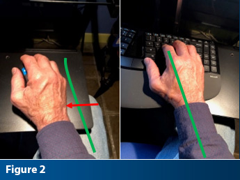 adult male hand placed ergonomically correct on a computer keyboard
