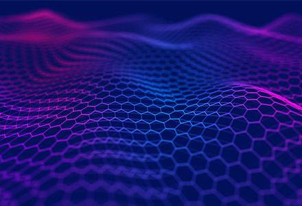 Purple abstract hexagonal wave