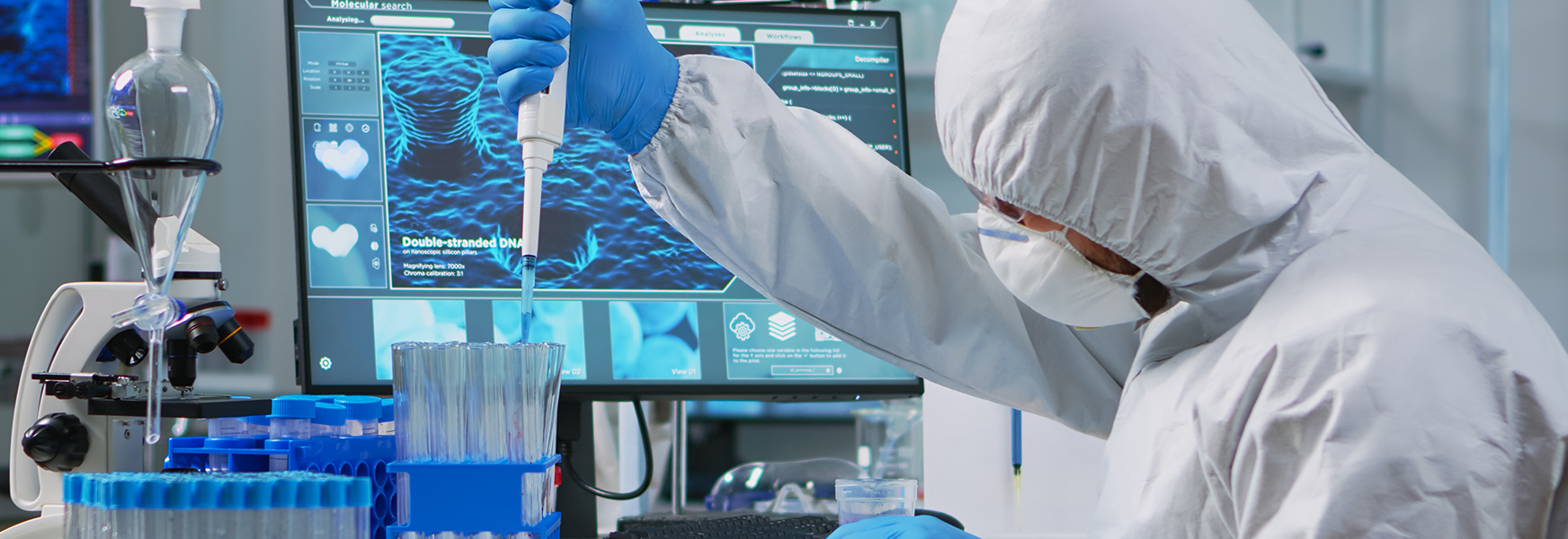 Scientist working in vaccine lab