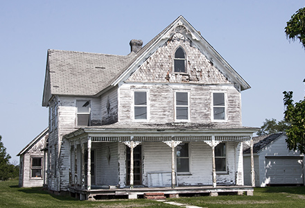 Old house with worn out paint