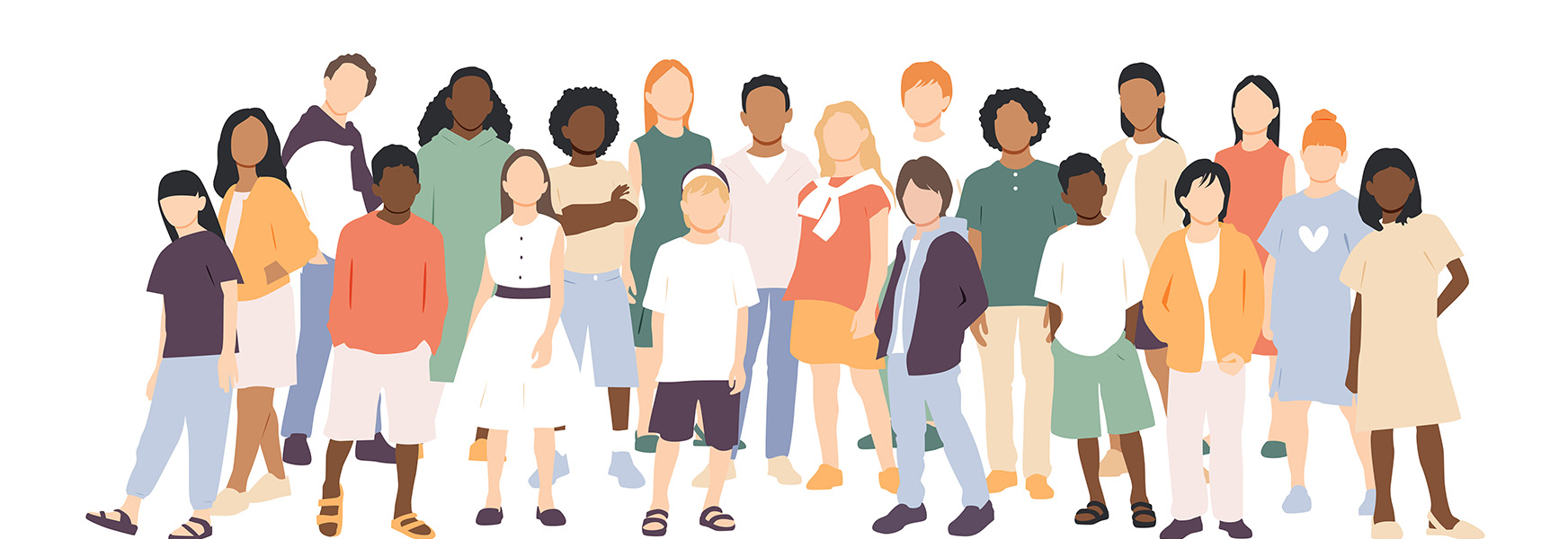 Diverse youth group illustration