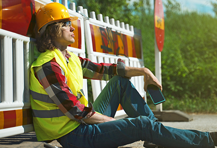 Worker resting in warm summer heat