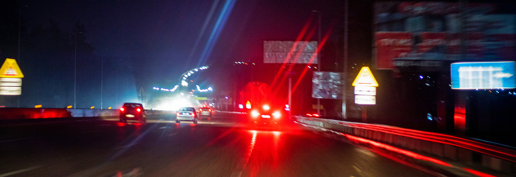 Poor vision on highway roads at night