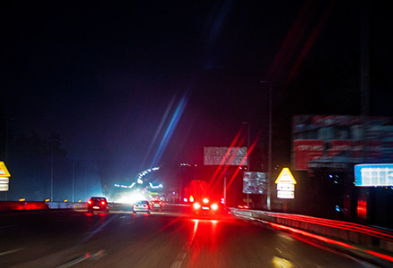 Poor vision on highway roads at night