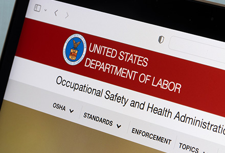 OSHA website homepage