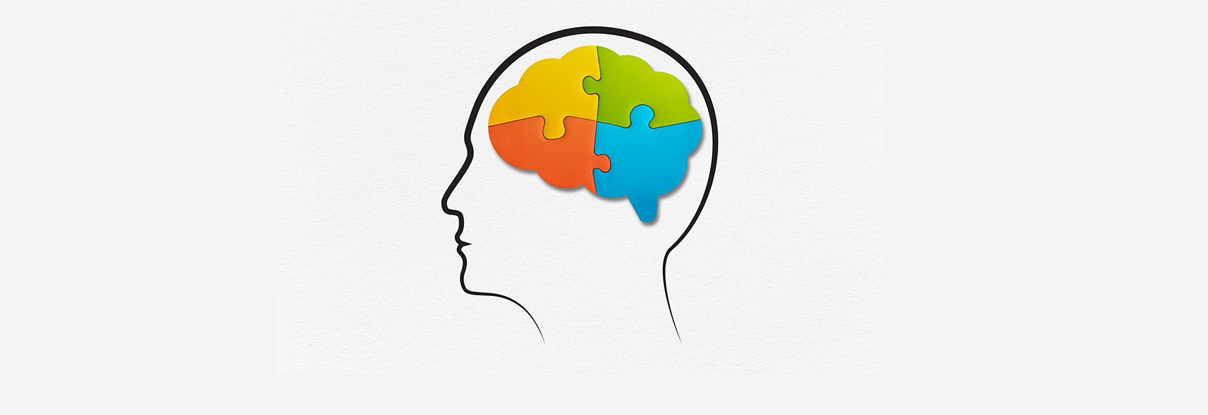 Brain puzzle pieces illustration