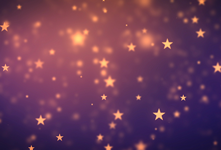 Shimmering stars against colorful backdrop