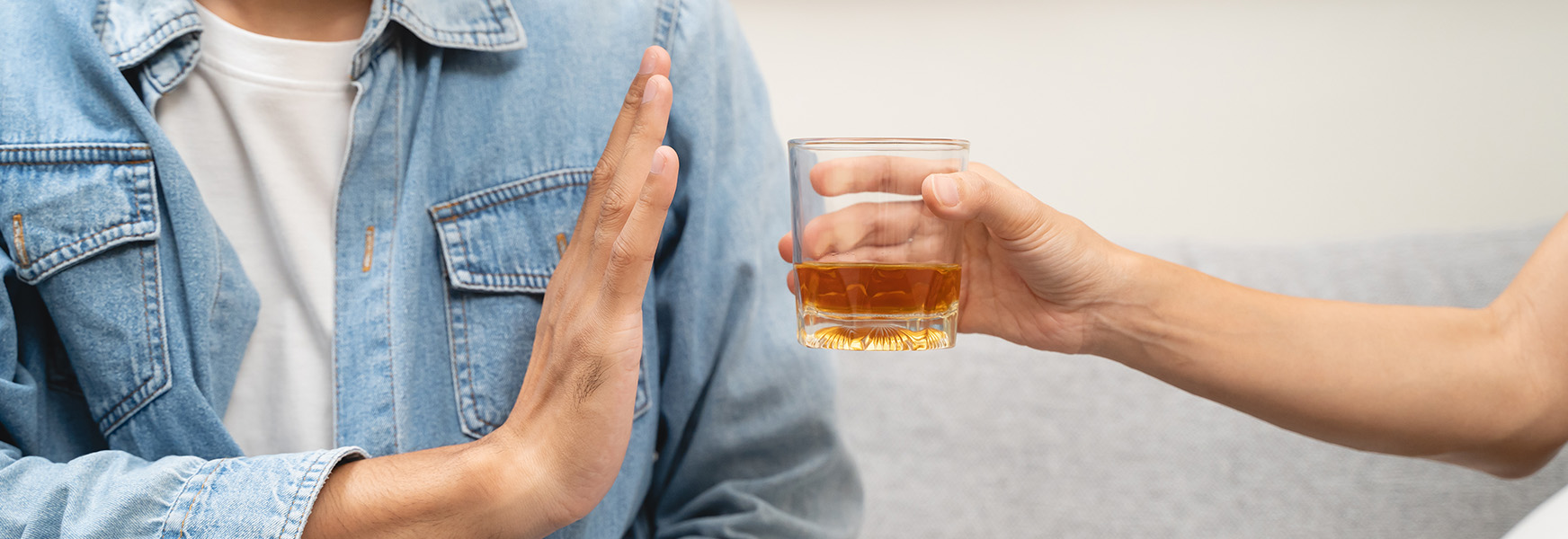 Person declining alcoholic drink