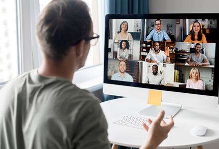 Remote worker teleconferencing with coworkers