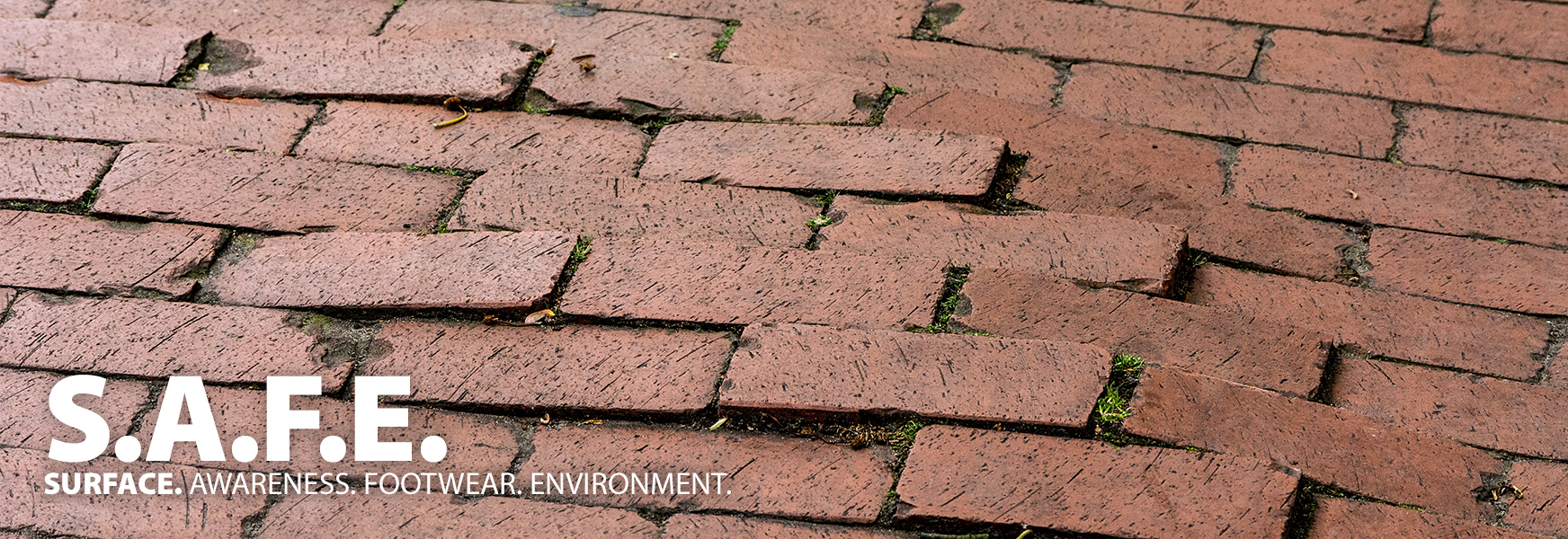 uneven brick pavement