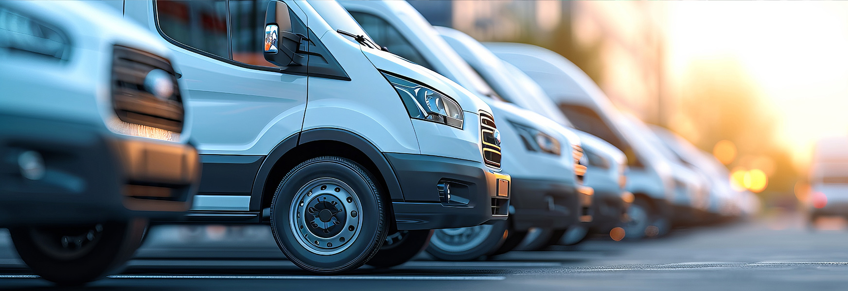 Fleet vans in parking lot