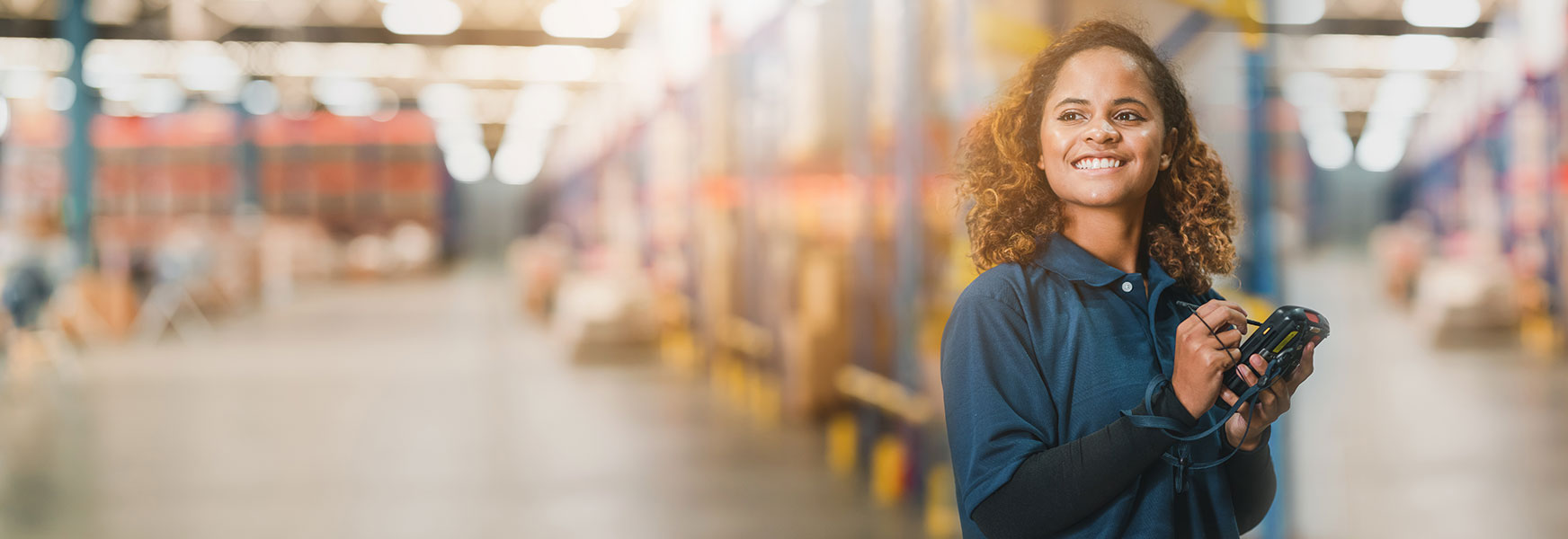 Worker standing in warehouse