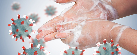 Soapy hand washing